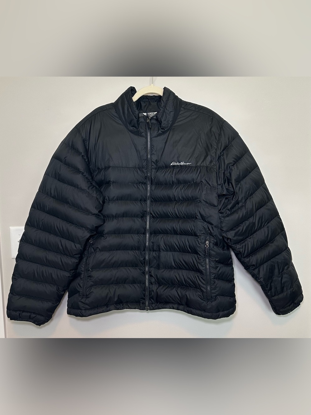 Eddie Bauer Men’s Puffer Black 80% Down Jacket Packable Lightweight Winter XXL